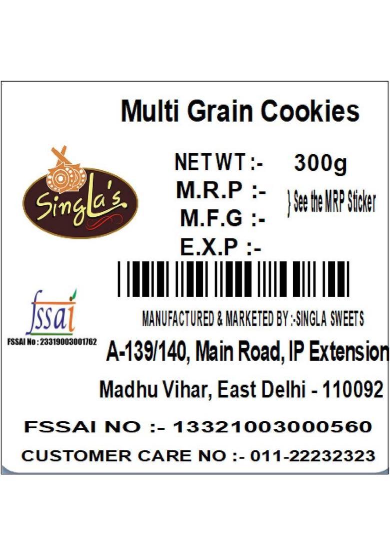 Singla'S Multigrain Cookies 300G Biscuit (300 G)