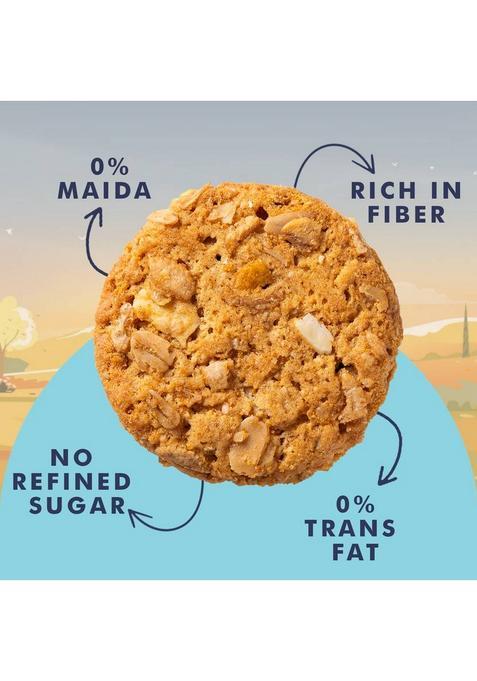 Unifit Muesli Cookies With Oats | Breakfast Cereal No Maida & Added Sugar Biscuit (4 X 75 G)