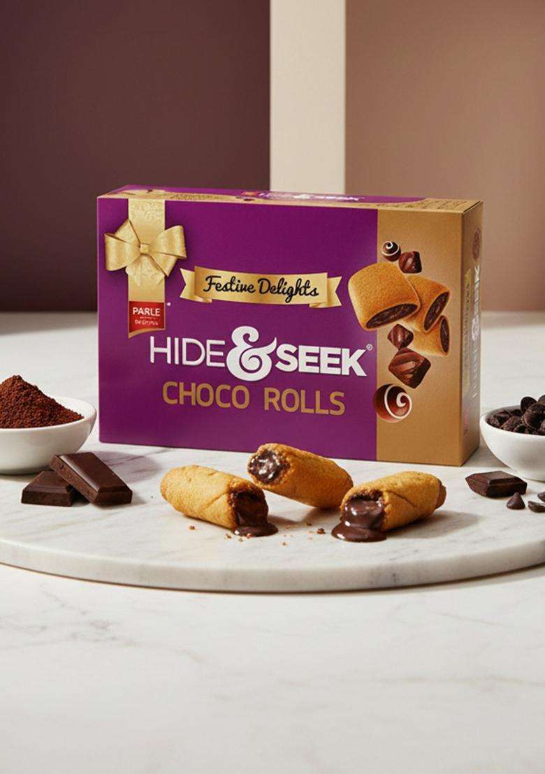 Parle Hide & Seek Choco Rolls 250Gm. Cookies Biscuit (250 G) - Indya