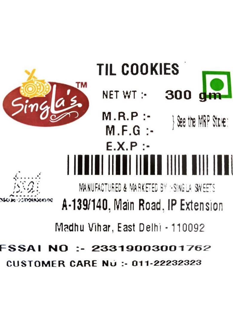 Singla Best Quality Til Cookies Biscuits 300G Biscuit (300 G)
