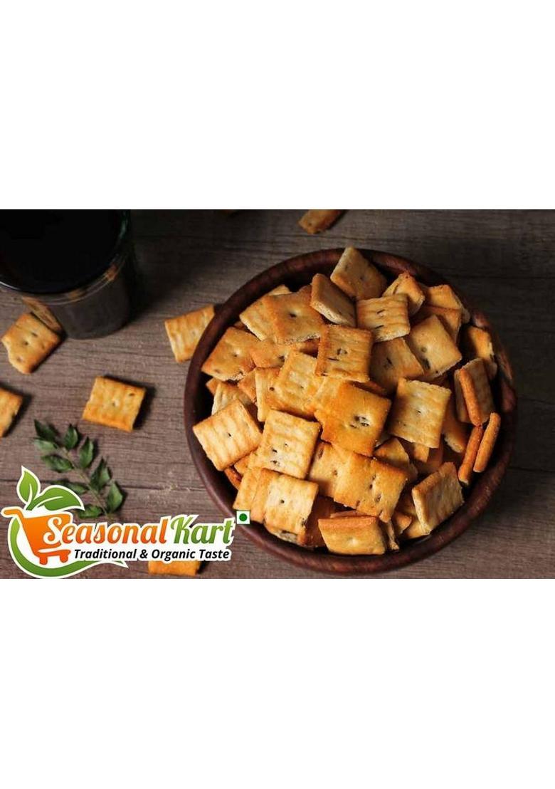 Seasonal Kart Salted Jeera Biscuit Chatpata | Mini Cracker Bites || Chai (Tea) Time Assorted Snacks (200 G)