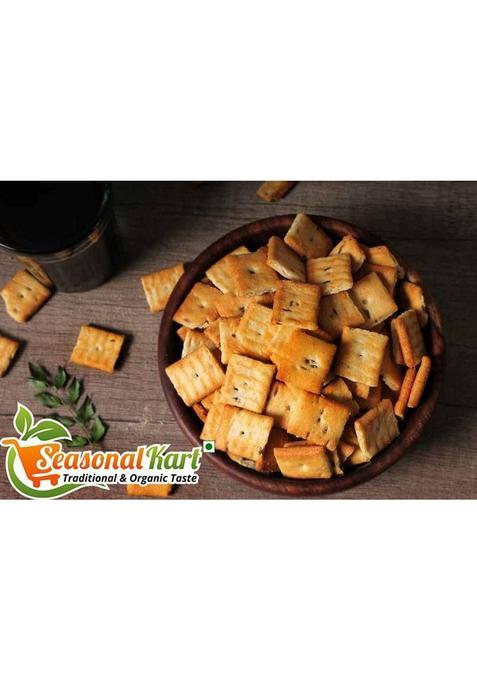 Seasonal Kart Salted Jeera Biscuit Chatpata | Mini Cracker Bites || Chai (Tea) Time Assorted Snacks (200 G)