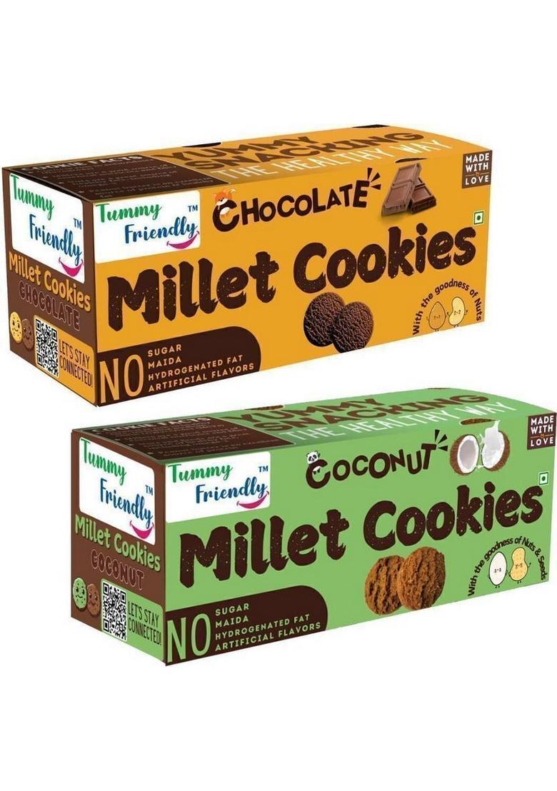 Tummyfriendly Foods Ragi Millet Cookies-Choco, Coconut. Healthy Biscuits For Kids, Babies & Adults Cookies Biscuit (2 X 75 G)