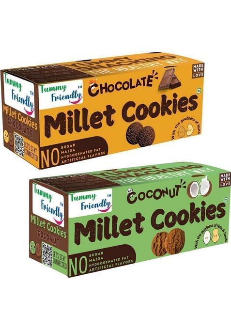 Tummyfriendly Foods Ragi Millet Cookies-Choco, Coconut. Healthy Biscuits For Kids, Babies & Adults Cookies Biscuit (2 X 75 G)