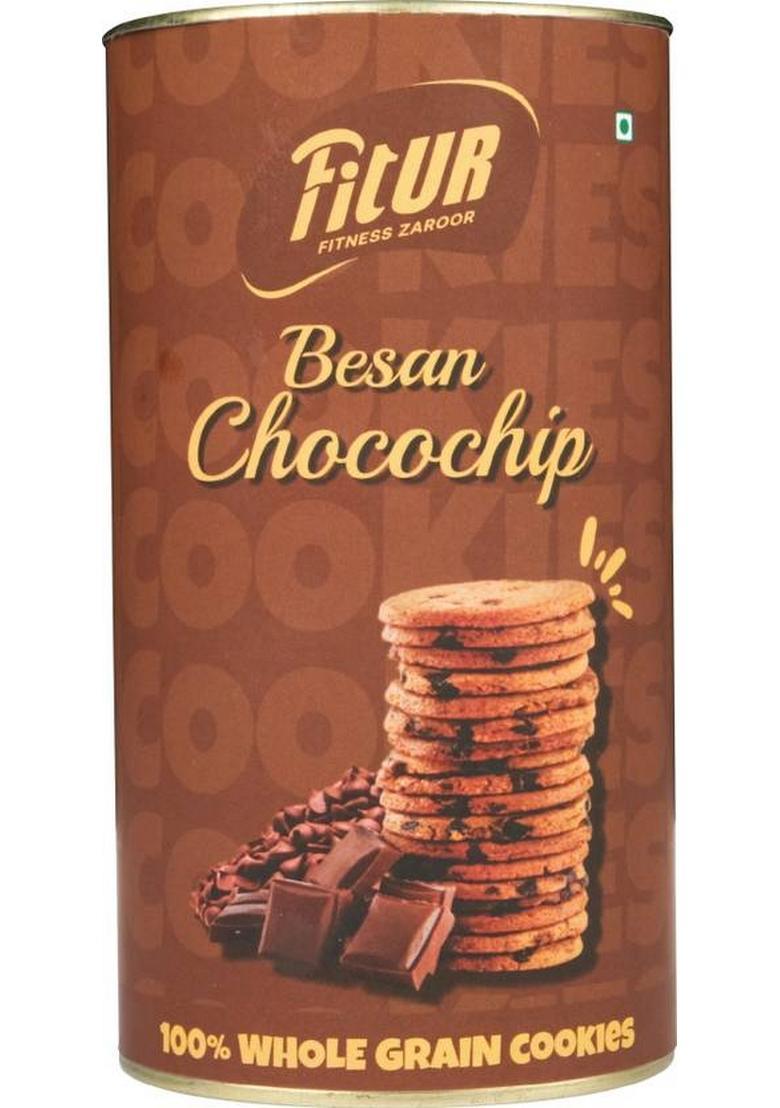 Fitur Besan Choco Chips Healthy, Crunchy, And Delicious Snack | Rich In Protein Fiber Cookies Biscuit (160 G)