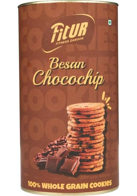 Fitur Besan Choco Chips Healthy, Crunchy, And Delicious Snack | Rich In Protein Fiber Cookies Biscuit (160 G)