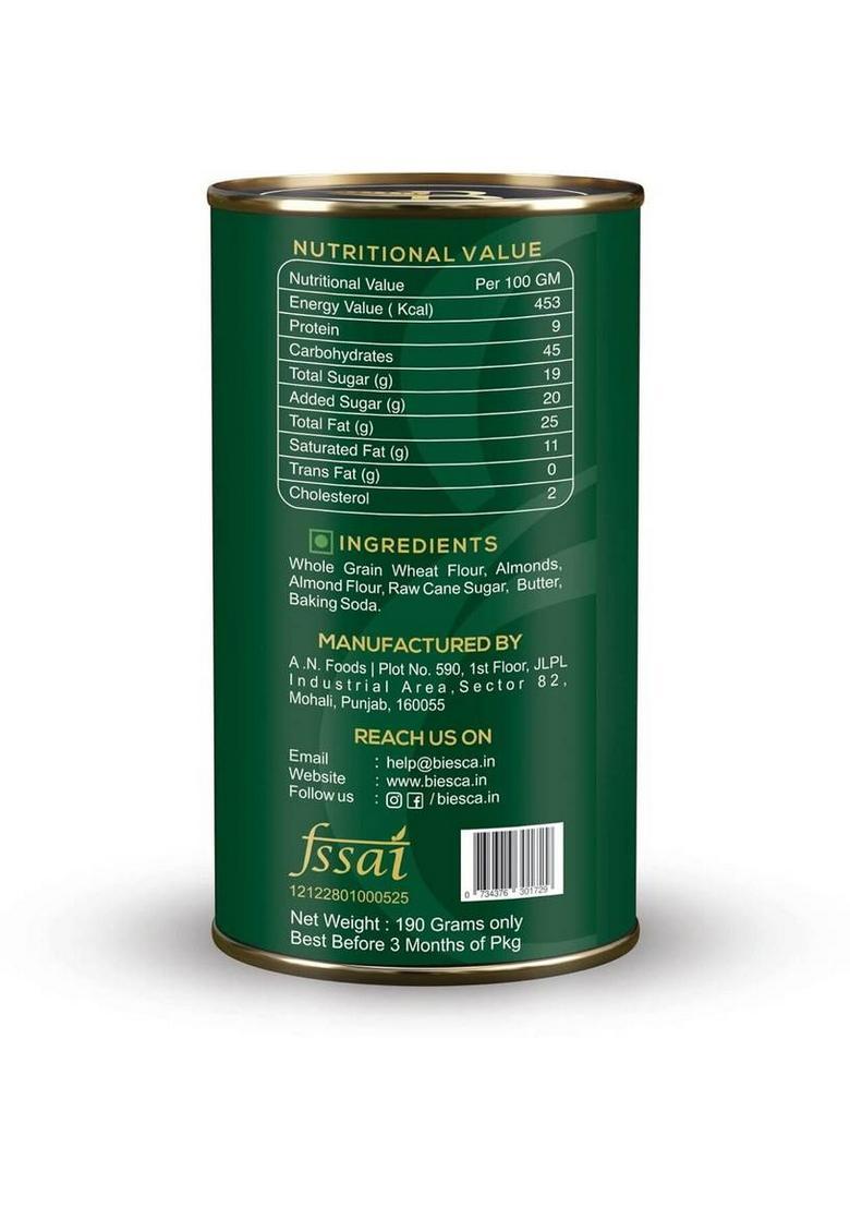 Biesca Premium Assorted Besan Cookies & Crispy Almonds With Butter Biscuit (2 X 180 G)