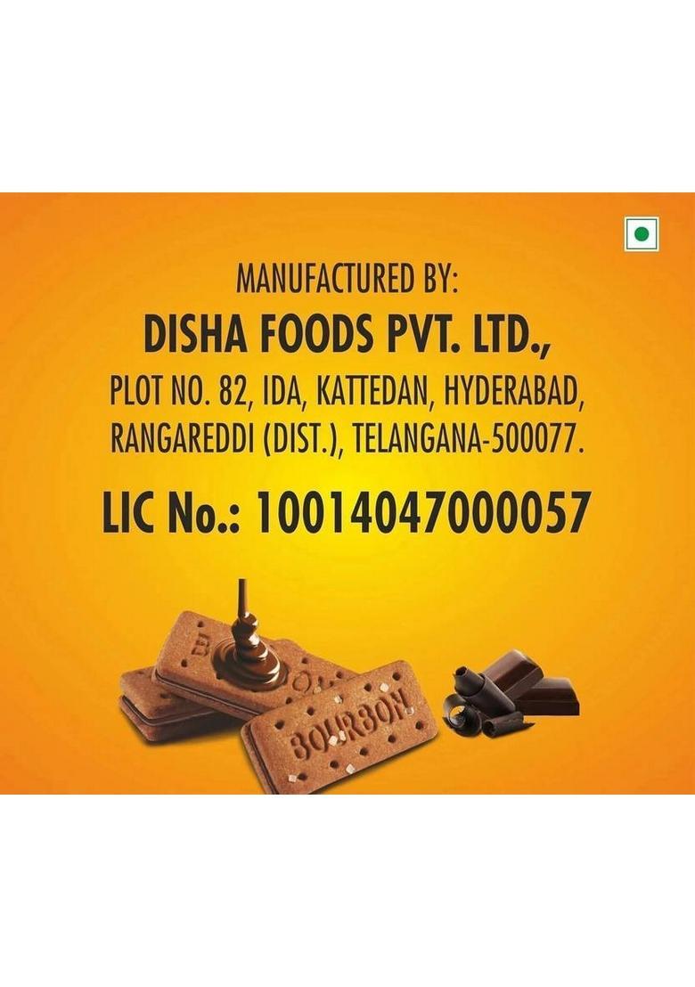 Bakemate Bourbon Chocolate Flavored Cream Filled Biscuits Family Pack (5 X 100G) Sandwich Biscuit (500 G)