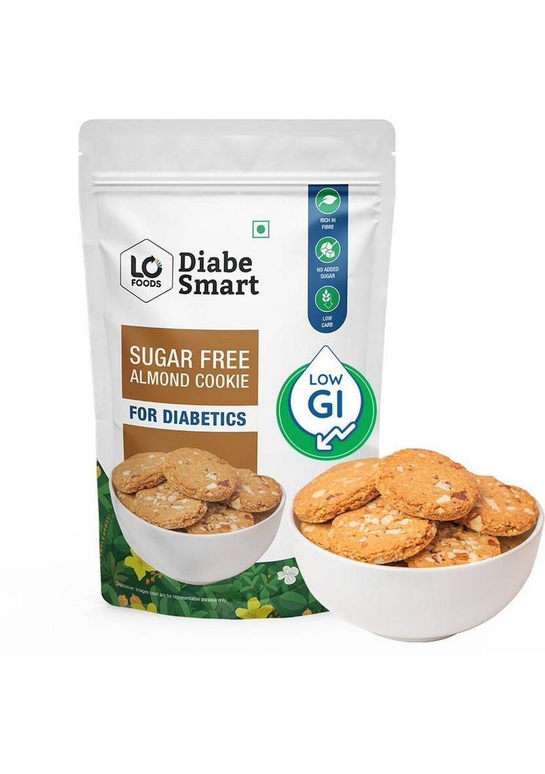 Diabesmart Diabetic Almond Cookies|Sugar Free Digestive Biscuits|High Fibre No Maida Snacks Biscuit (200 G)