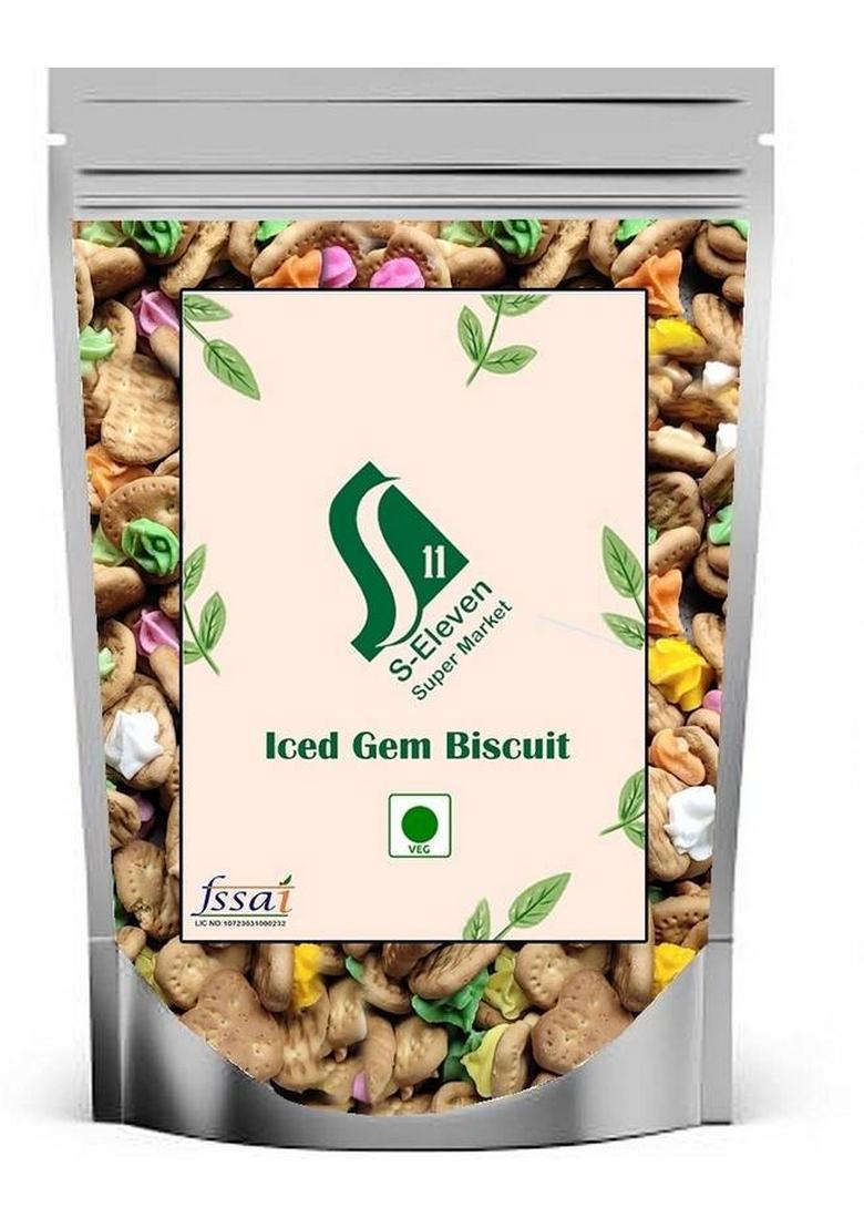 S Eleven Super Market Classic Little Iced Gem Biscuit/Cream Biscuit/Cookies For Kids Cookies Biscuit (500 G)