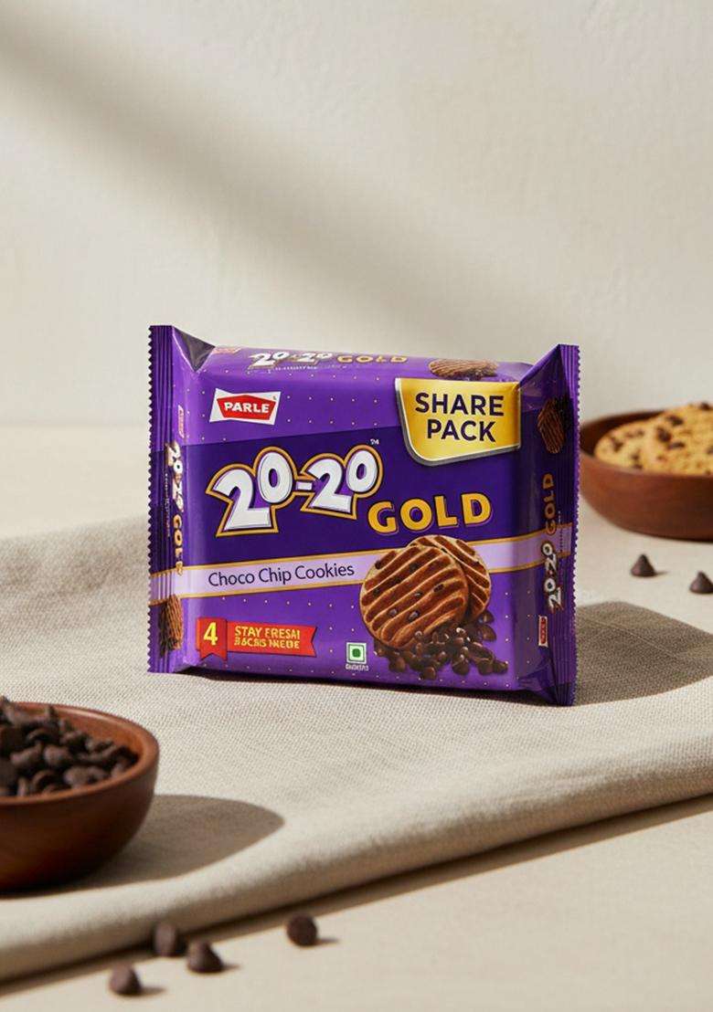 Parle 20-20 Gold Choco Chip Cookies Biscuit (400 G) - Indya