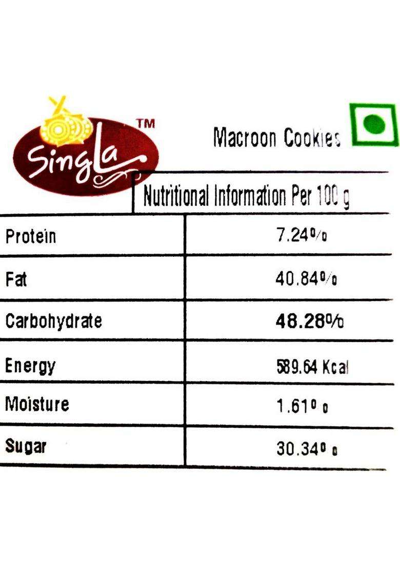 Singla Best Quality Macroon Cookies Biscuit (250 G) - Indya