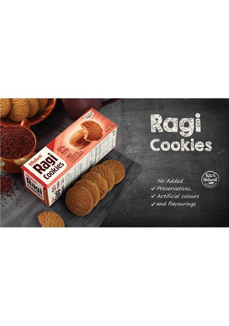 Weleet Ragi Digestive Cookies| No Preservatives | 100 % Natural Cookies Combo Pack Of 4 Assorted Biscuit (4 X 0.09 Kg)