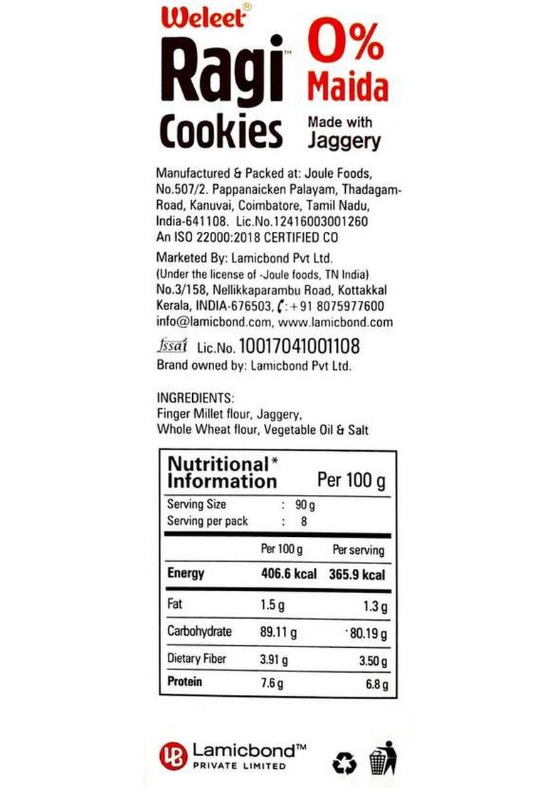 Weleet Ragi Digestive Cookies| No Preservatives | 100 % Natural Cookies Combo Pack Of 4 Assorted Biscuit (4 X 0.09 Kg)