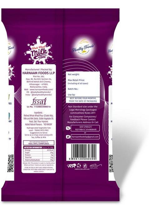 Healthy Trends Wholewheat Milk Toast