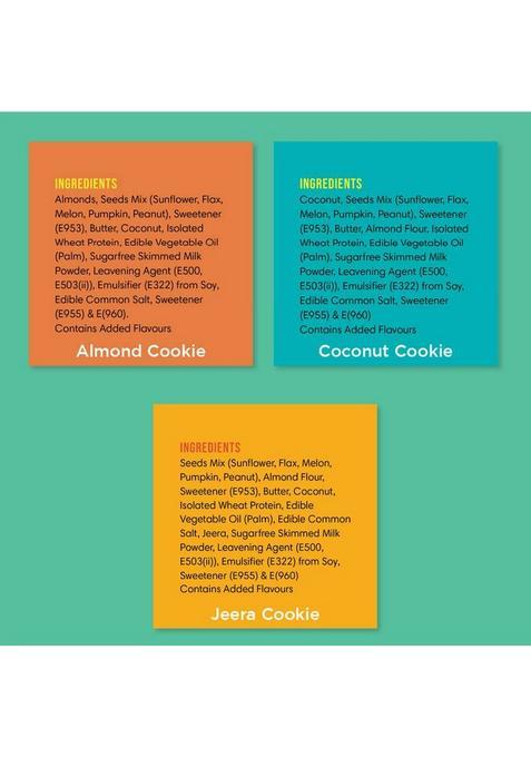 Lo! Foods Keto Cookies Combo, Low Carb Diabetic Friendly Sugar Free Bisuits 100G X 3 Digestive Biscuit (3 100 G)