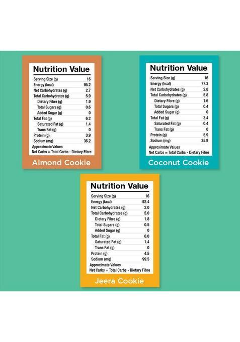 Lo! Foods Keto Cookies Combo, Low Carb Diabetic Friendly Sugar Free Bisuits 100G X 3 Digestive Biscuit (3 100 G)
