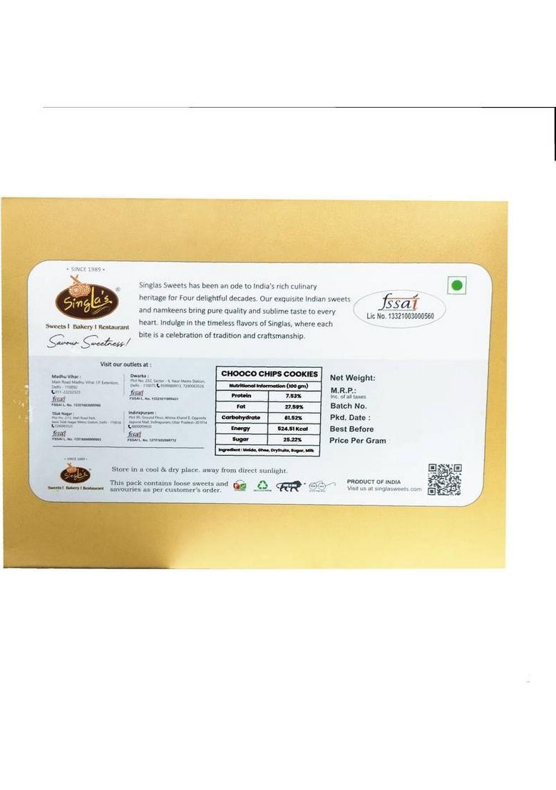 Singla'S Choco Chips Cookies 400Gsm| Biscuits Biscuit (400 G)
