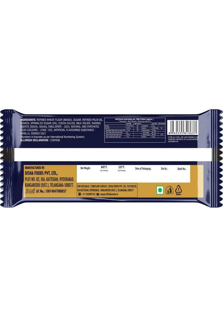 Bakemate Bourbon Chocolate Flavored Cream Filled Biscuits (135G X 7 Pc) Sandwich Biscuit (7 135 G)