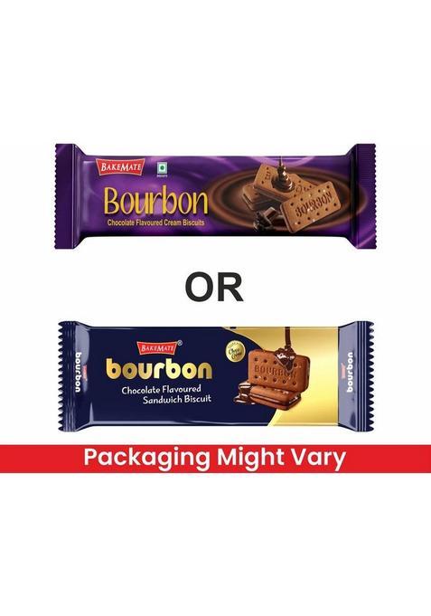 Bakemate Bourbon Chocolate Flavored Cream Filled Biscuits (135G X 7 Pc) Sandwich Biscuit (7 135 G)