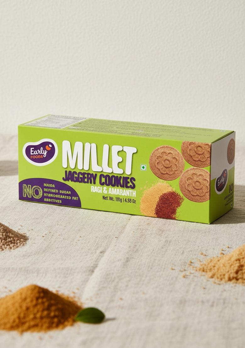 Early Foods Ragi & Amaranth Jaggery Cookies 150G (150 G) Biscuit