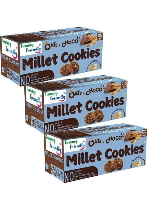 Tummyfriendly Foods Ragi Millet Cookies-Oatschocolate. Healthy Biscuits For Kids, Babies & Adults Cookies Biscuit (3 X 75 G)