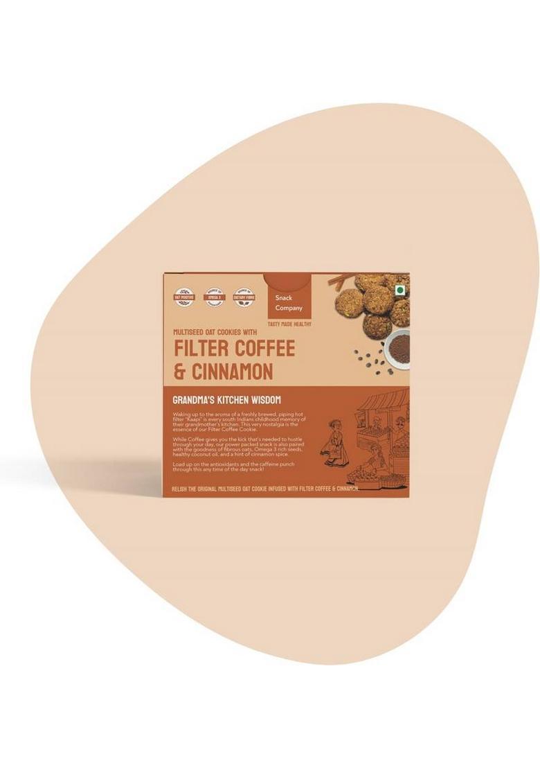 The Snack Company Healthy Oats, Natural Filter Coffee & Cinnamon Cookies I 33% Nuts And Seeds Bakery Biscuit (2 X 210 G)