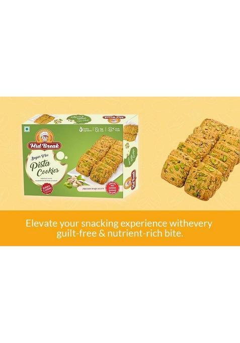 Midbreak Pista Delight Sugar Free Biscuits | Your Healthier Snacking Choice Pack Of 1 Cookies Biscuit (300 G)