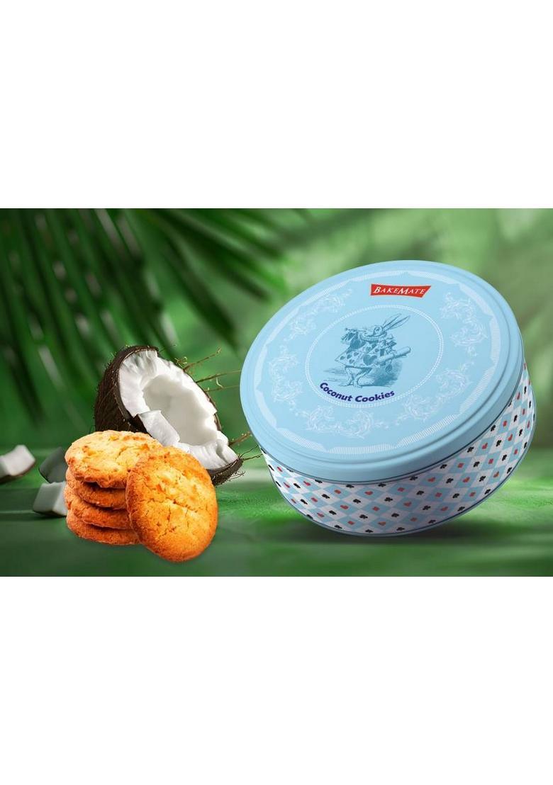 Bakemate Coconut Cookies Tin Box 340G | Festive Gift Pack Biscuit (340 G)