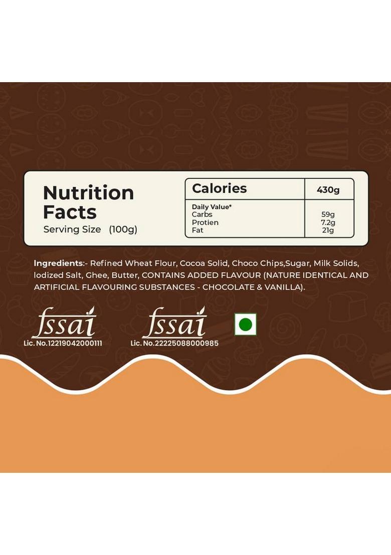 Bakeheart Chocolate Cookies Biscuit | Choco Chips Biscuits Eggless Bakery (200 G)