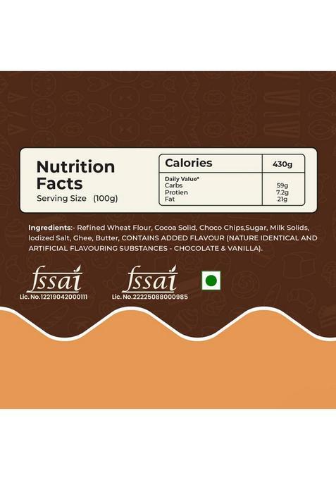 Bakeheart Chocolate Cookies Biscuit | Choco Chips Biscuits Eggless Bakery (200 G)