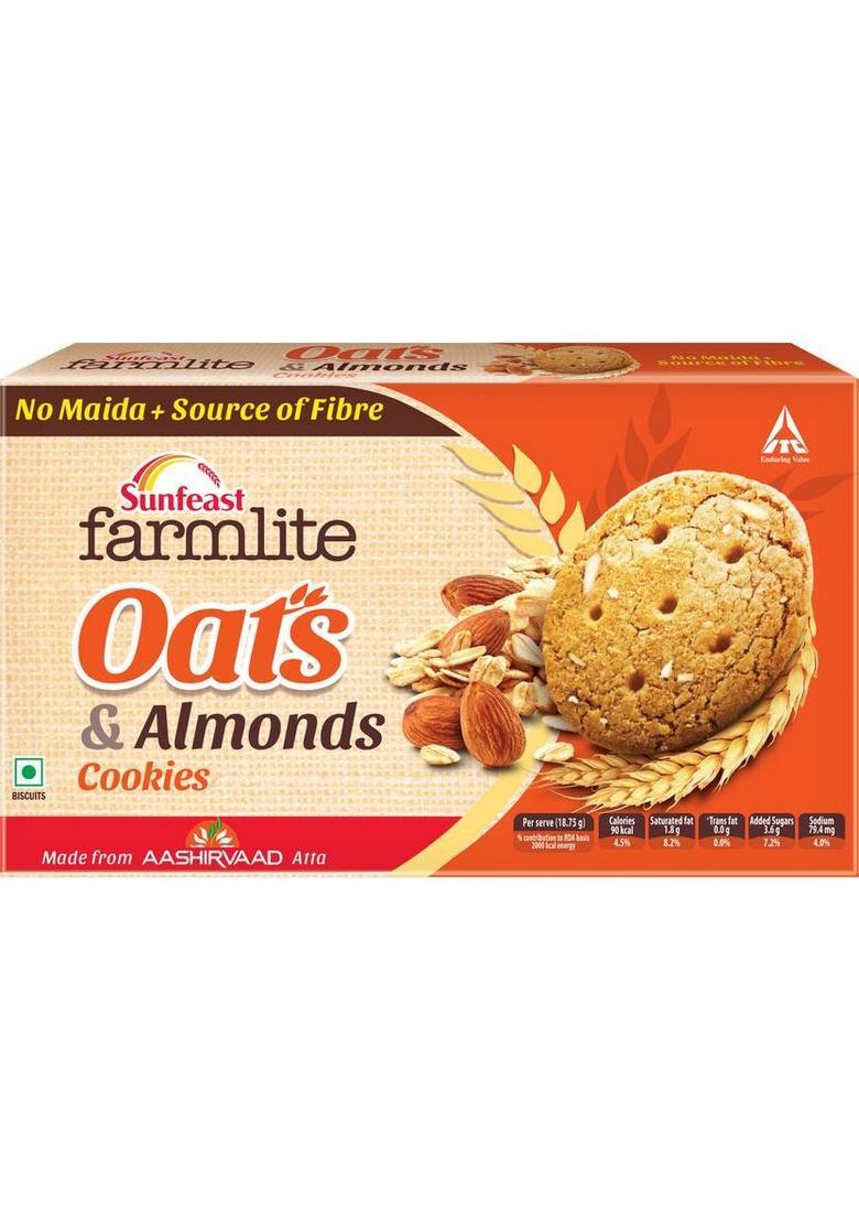 Sunfeast Farmlite Oats & Almonds Cookies Biscuit (300 G)