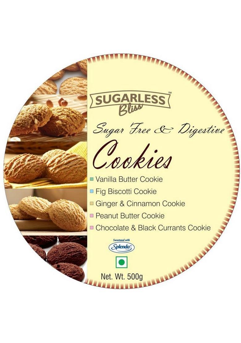 Sugarless Bliss Xmas & New Year Sugar Free Assorted Cookies (500Gm) Bakery Biscuit (500 G)