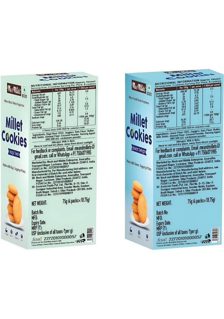 Me & Millets Combo -Jowar Delight Ragi Twist Millet Cookies