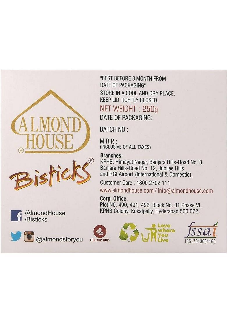 Almond House Bisticks Baked Cookies Multi Grain Biscuit (3 X 250 G)