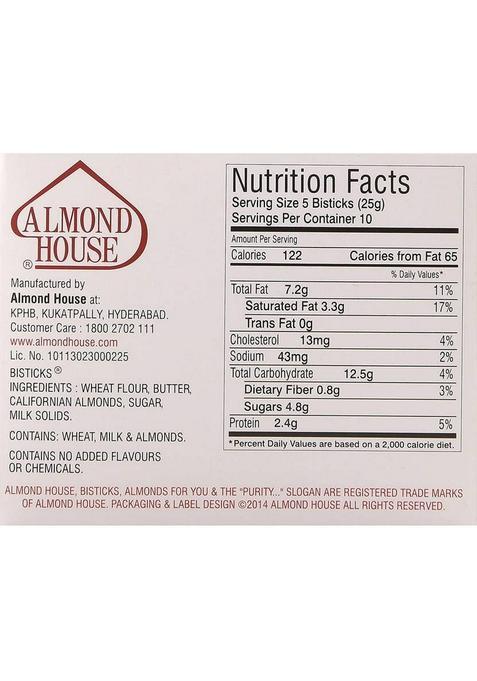Almond House Bisticks Baked Cookies Multi Grain Biscuit (3 X 250 G)