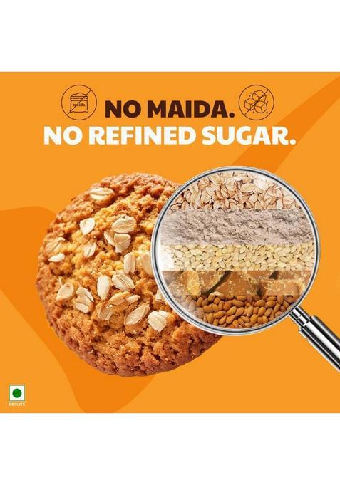 Right Shift Jaggery Oats Cookies | No Palm Oil, 0% Maida, Refined Sugar Biscuit (100 G)