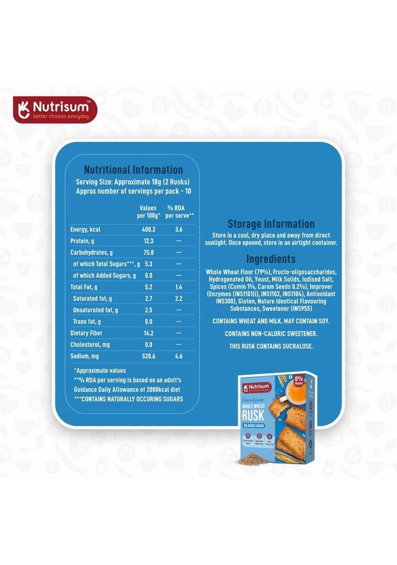 Nutrisum Whole Wheat Rusk