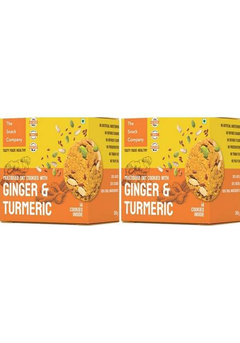 The Snack Company Healthy Multi Seed Cookies With Natural Ginger & Turmeric I 33% Nuts And Seeds Biscuit (28 X 15 G)