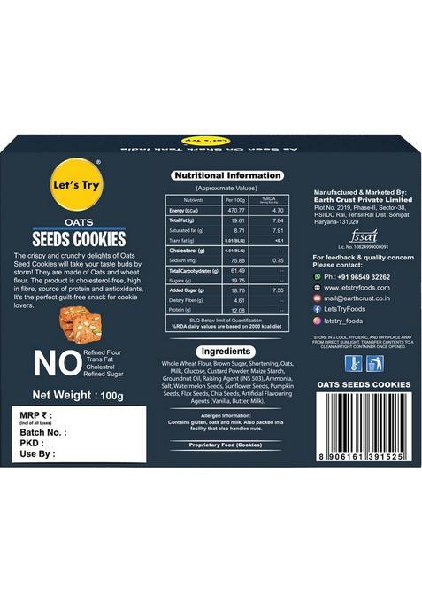 Let'S Try Oats Seeds Cookies Biscuit (100 G)