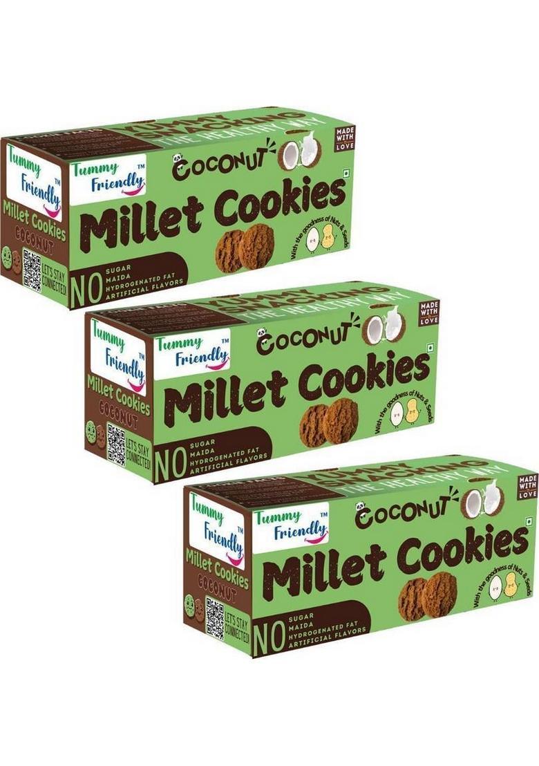Tummyfriendly Foods Ragi Millet Cookies-Coconut. Healthy Biscuits For Kids, Babies & Adults Cookies Biscuit (3 X 75 G)