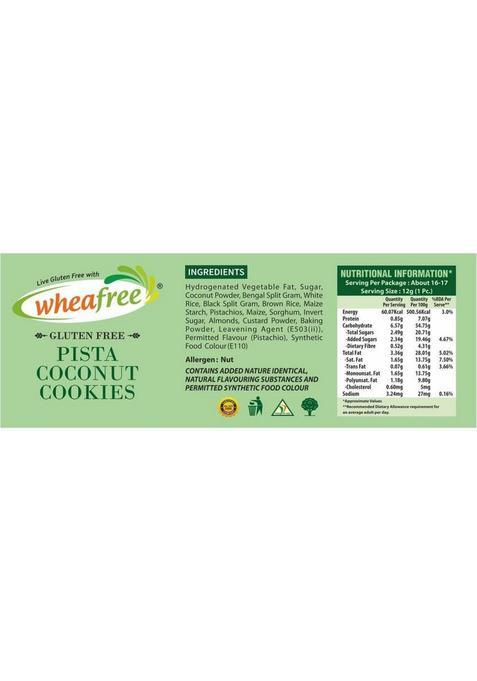 Wheafree Pista Coconut Cookies