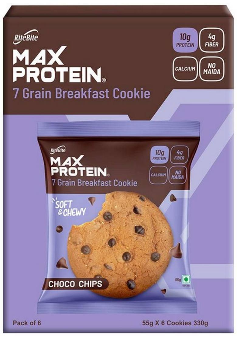 Ritebite Max No Maida Choco Chips Cookie Cookies Biscuit (6 X 55 G)
