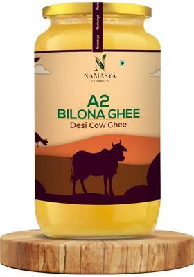 Namasya Organics A2 Desi Cow Ghee Hand-Churned, Traditional Bilona Method, Pure Glass Bottle (500 Ml)