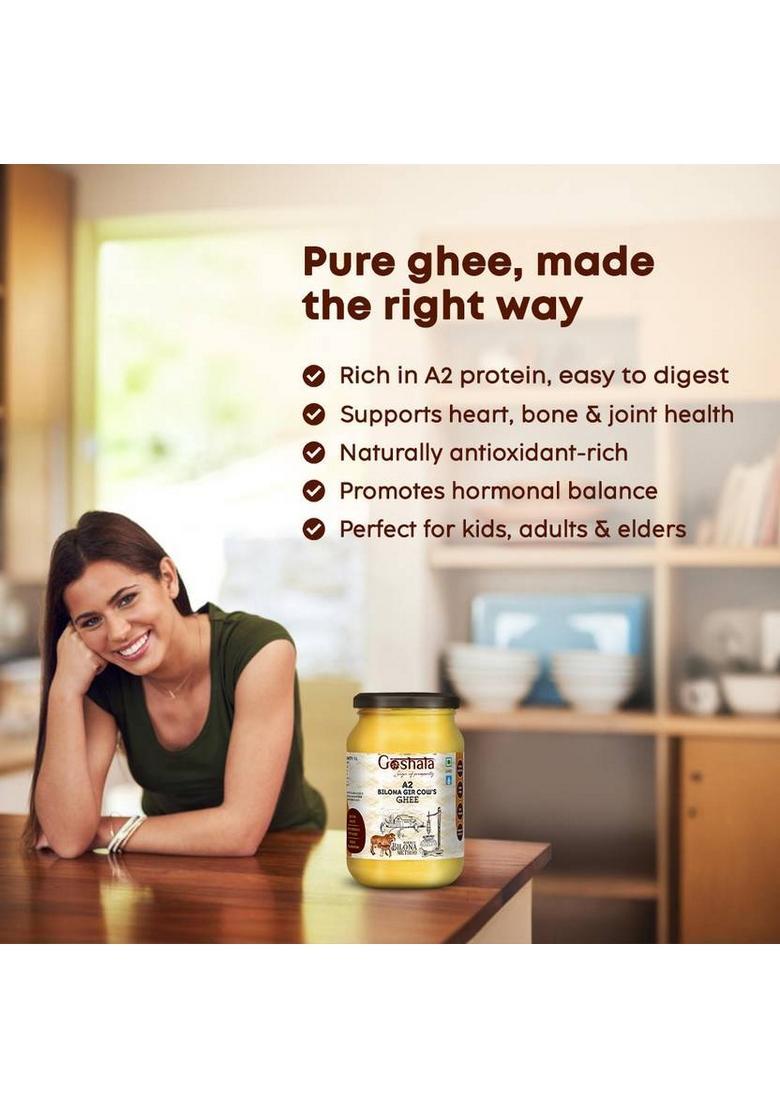 Goshala A2 Gir Cow'S Ghee Glass Bottle (500 G)