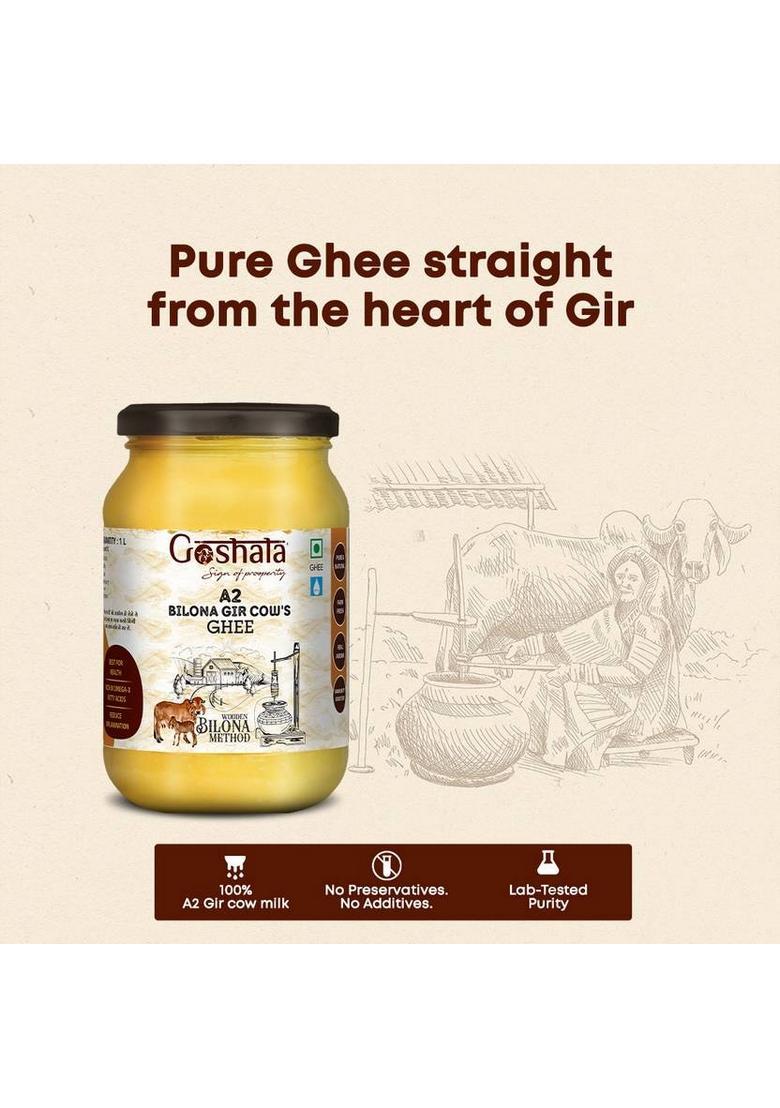 Goshala A2 Gir Cow'S Ghee Glass Bottle (500 G)