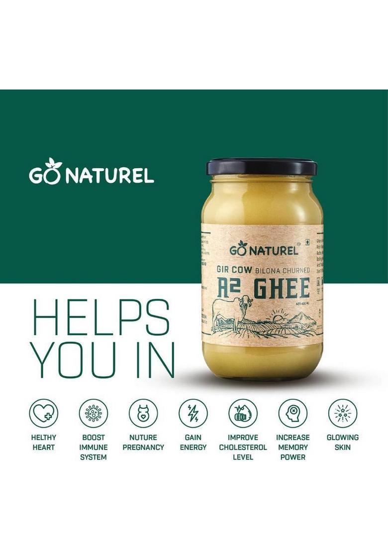 Go Naturel Gir Cow Ghee Glass Bottle (800 Ml, Pack Of 2)