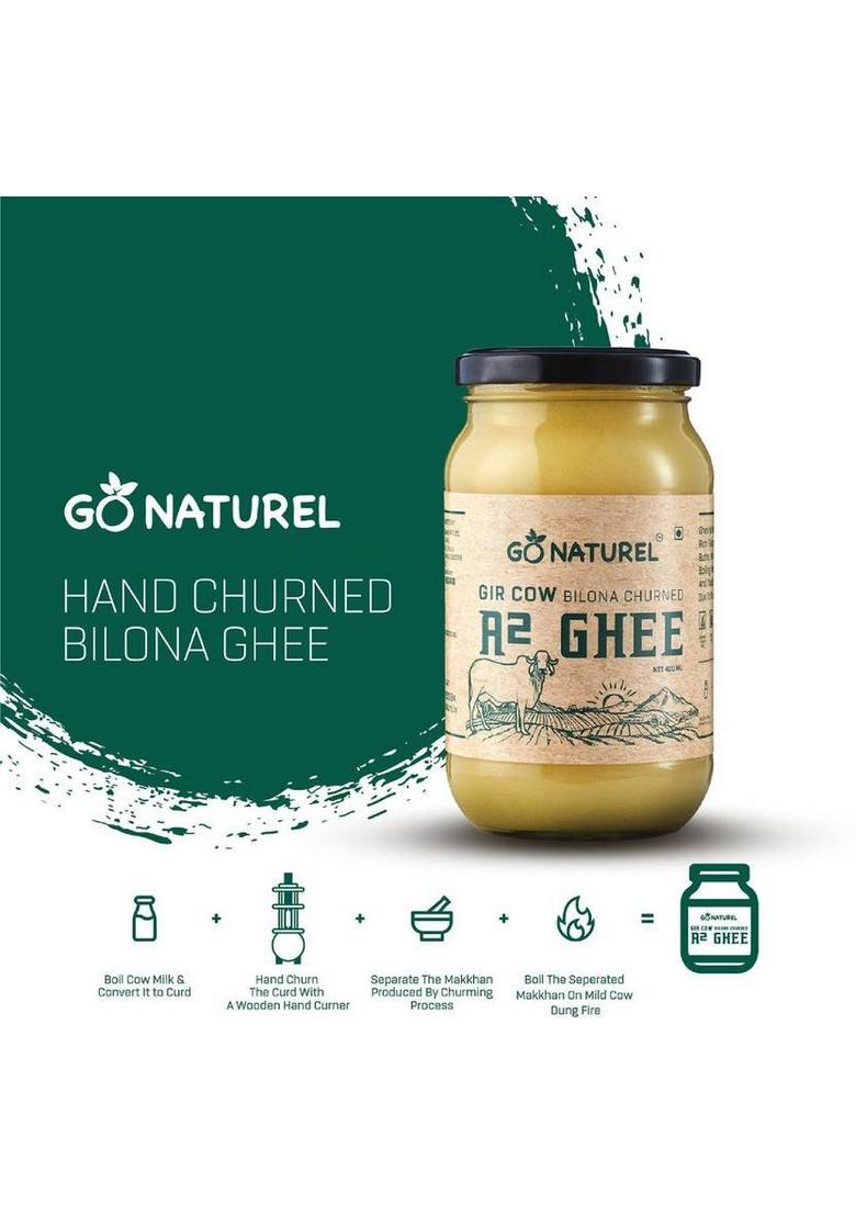 Go Naturel Gir Cow Ghee Glass Bottle (800 Ml, Pack Of 2)