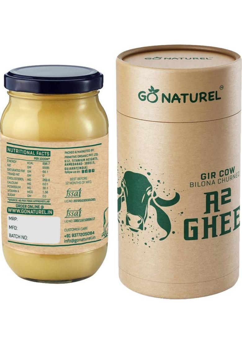 Go Naturel Gir Cow Ghee Glass Bottle (800 Ml, Pack Of 2)