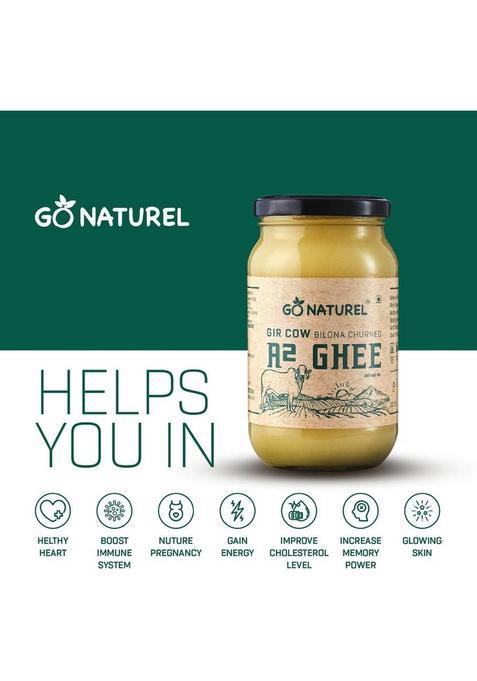 Go Naturel Gir Cow Ghee Glass Bottle (800 Ml, Pack Of 2)